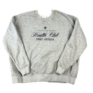 WILO THE LABEL  Wellness Club Womens Grey Sweatshirt Size Large Gray‎ Crew Soft